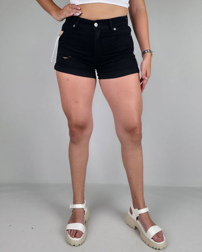 SHORT WAX JEAN NEGRO PARA DAMA