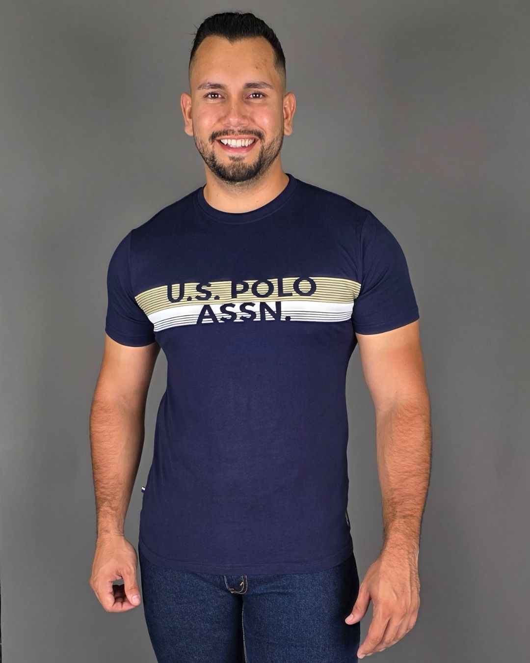 CAMISETA U.S POLO ASSN AZUL PARA CABALLERO