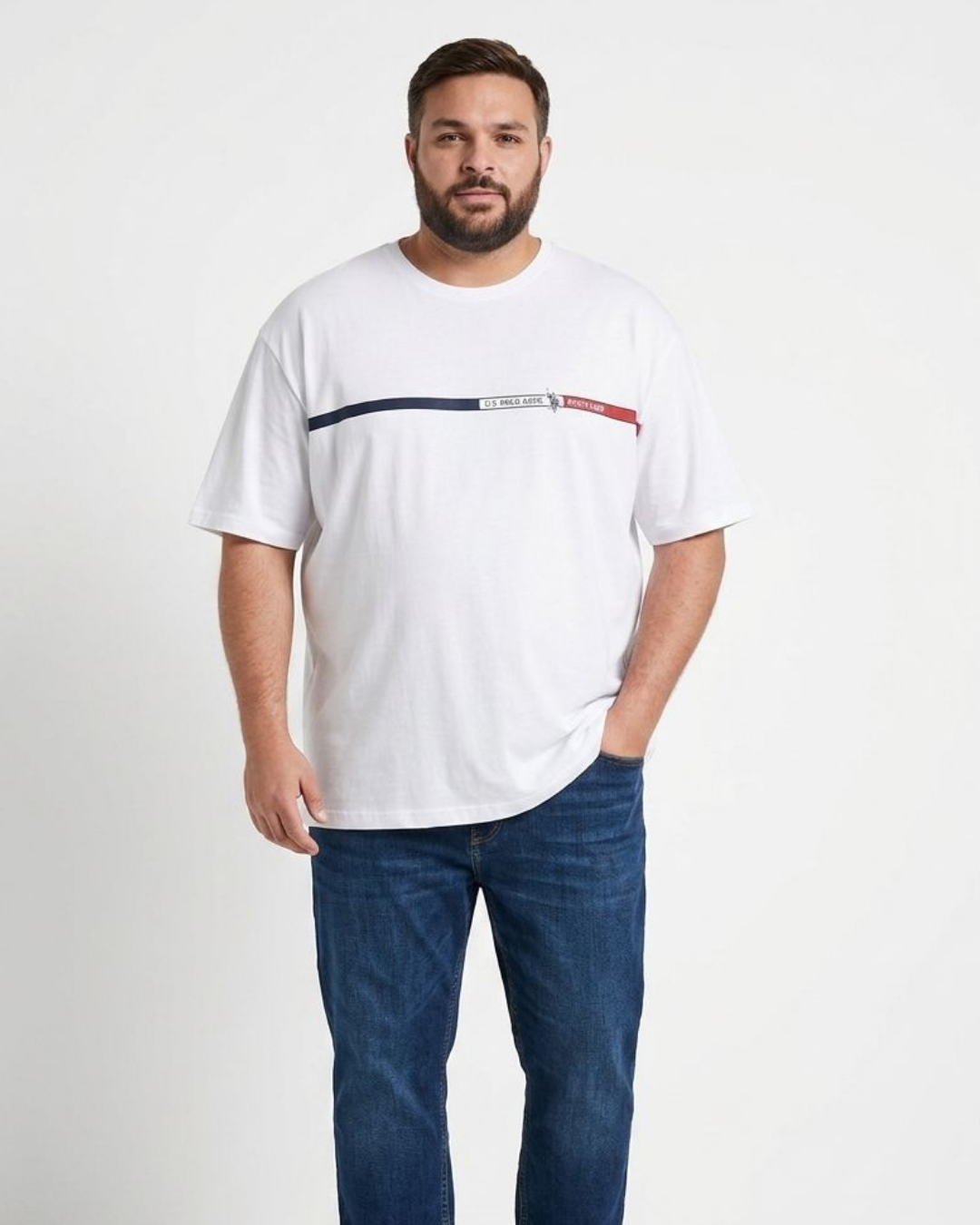 CAMISETA US POLO ASSN PLUS BLANCA PARA CABALLERO