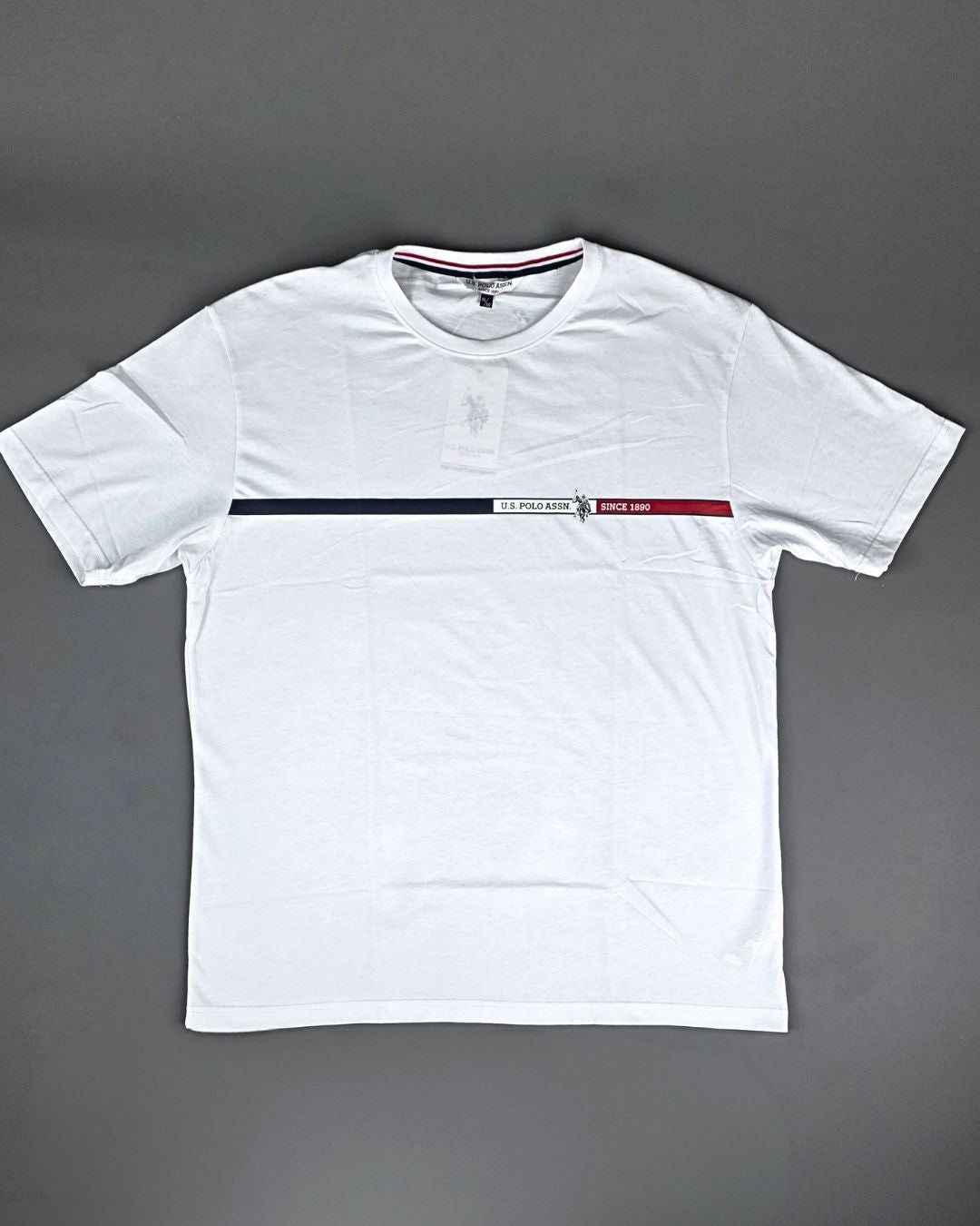 CAMISETA U.S. POLO ASSN PLUS BLANCA ESTAMPADA PARA CABALLERO