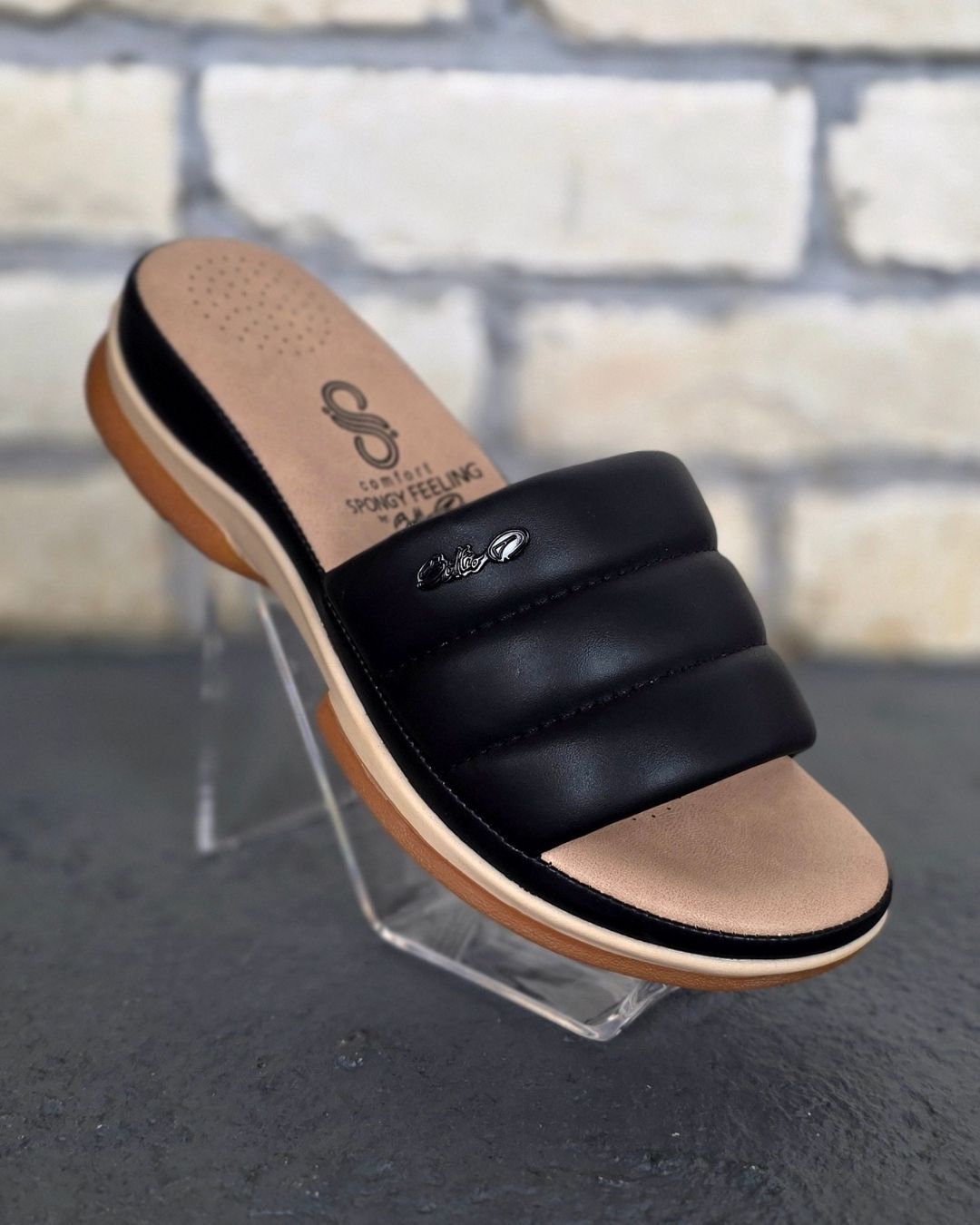 SANDALIA BOLTIO NEGRA PARA DAMA