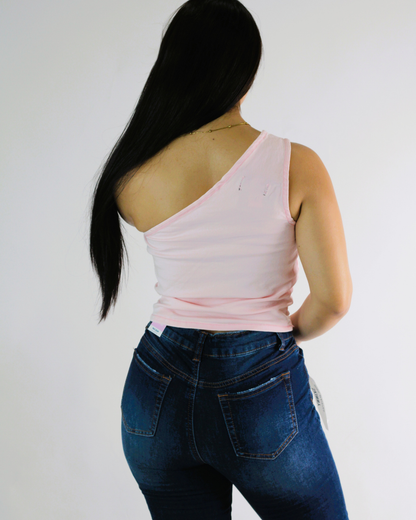 BLUSA BALBOA ASIMÉTRICA DE UN SOLO TIRANTE