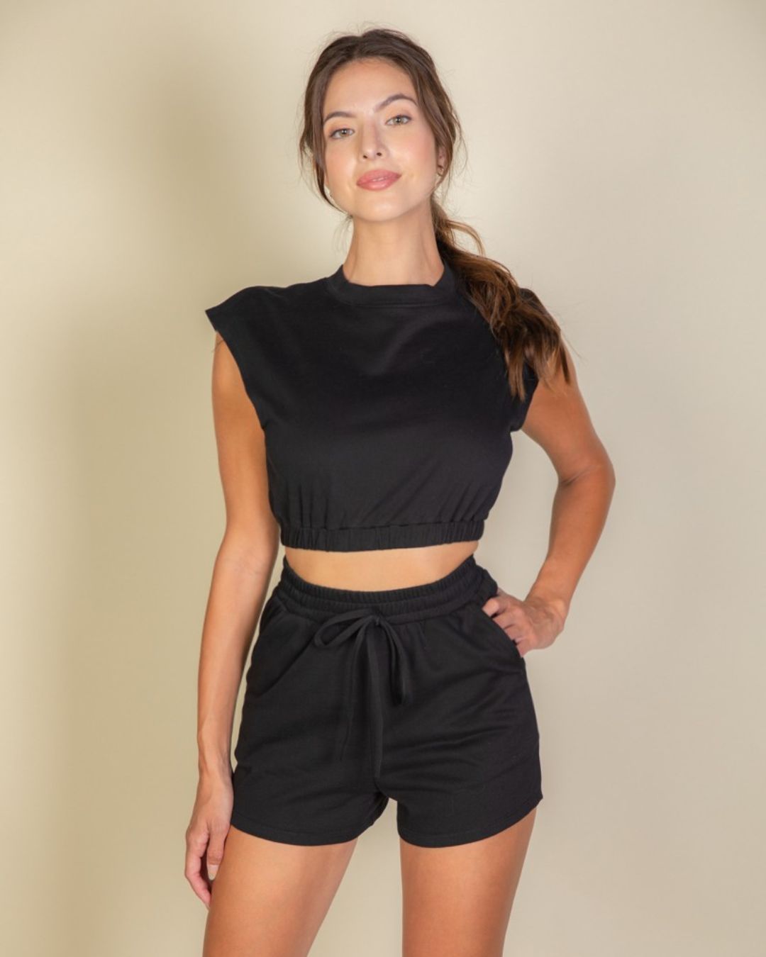 CONJUNTO LOS ÁNGELES CORTO NEGRO PARA DAMA