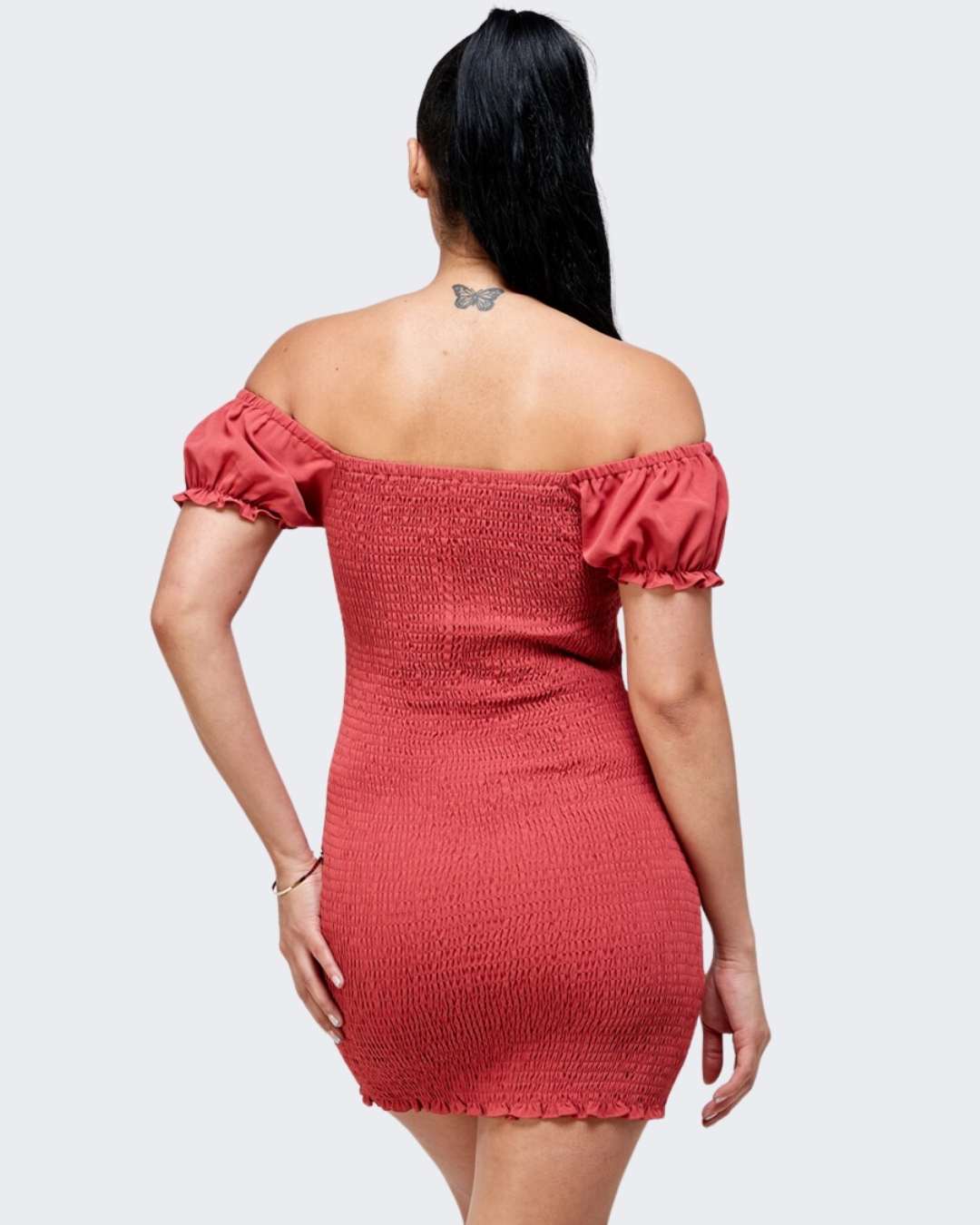VESTIDO BLUSH ROJO CORTO PARA DAMA
