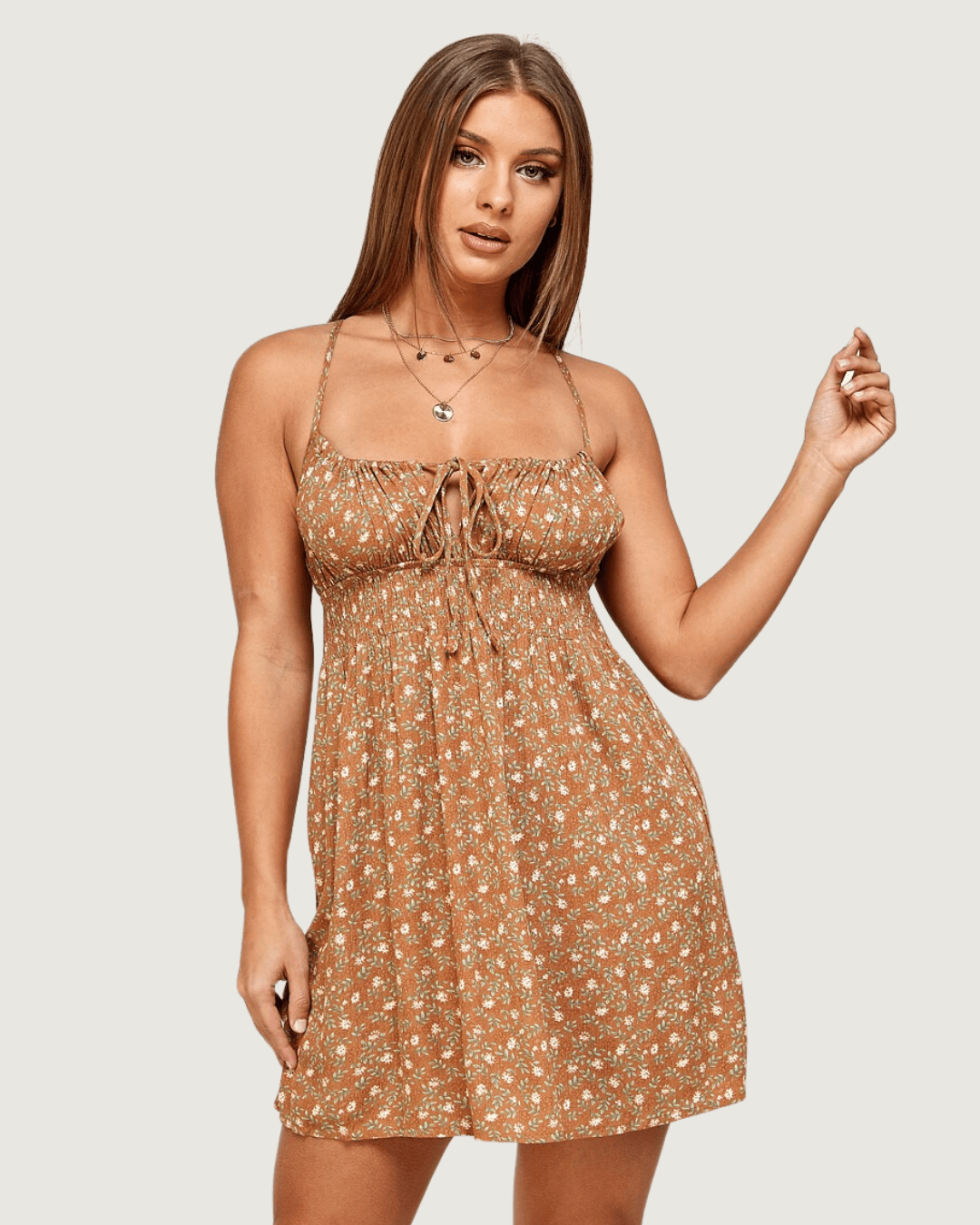 VESTIDO BLUSH CAFÉ