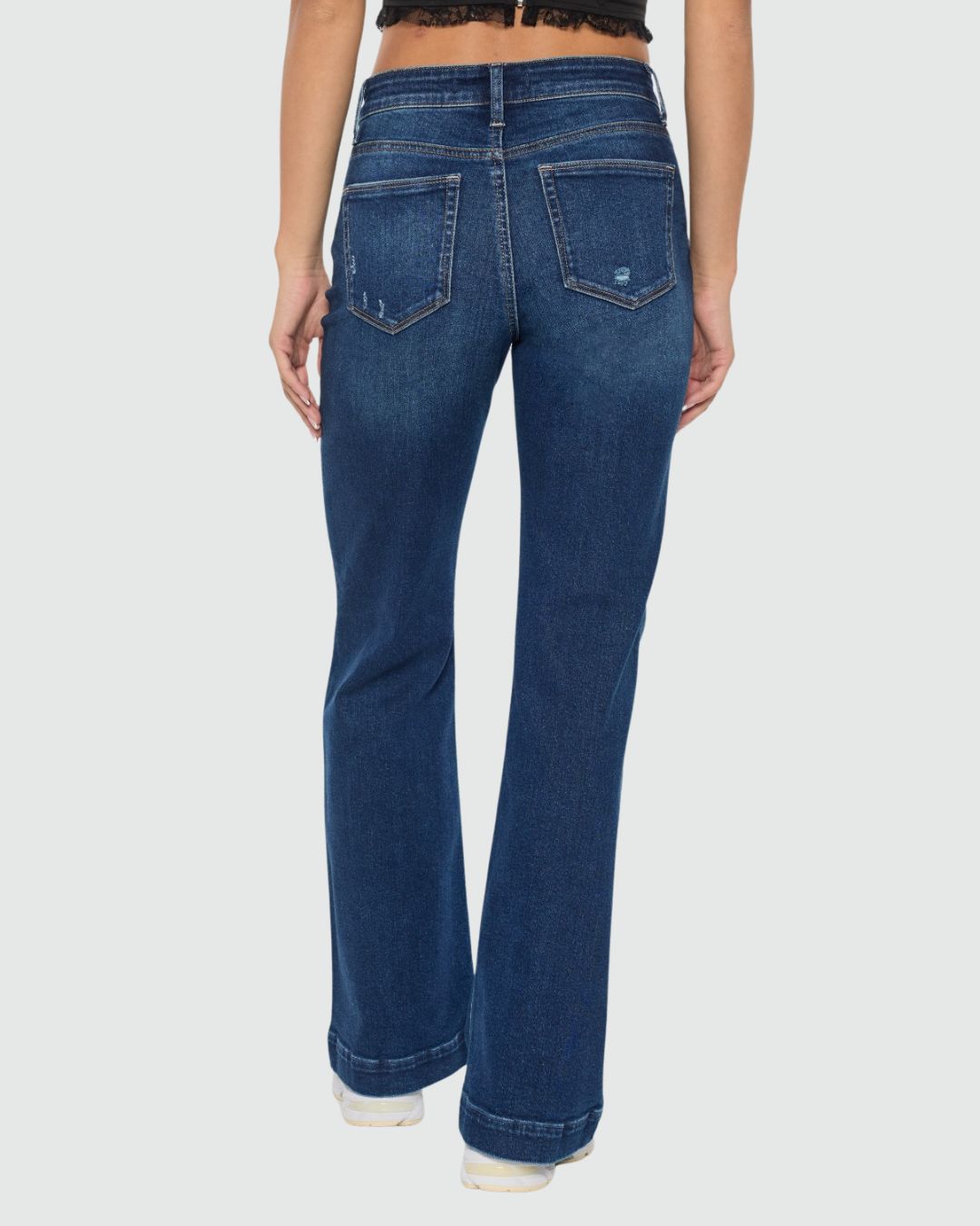JEANS ENJEAN AZUL OSCURO DE MUJER WIDE LEG
