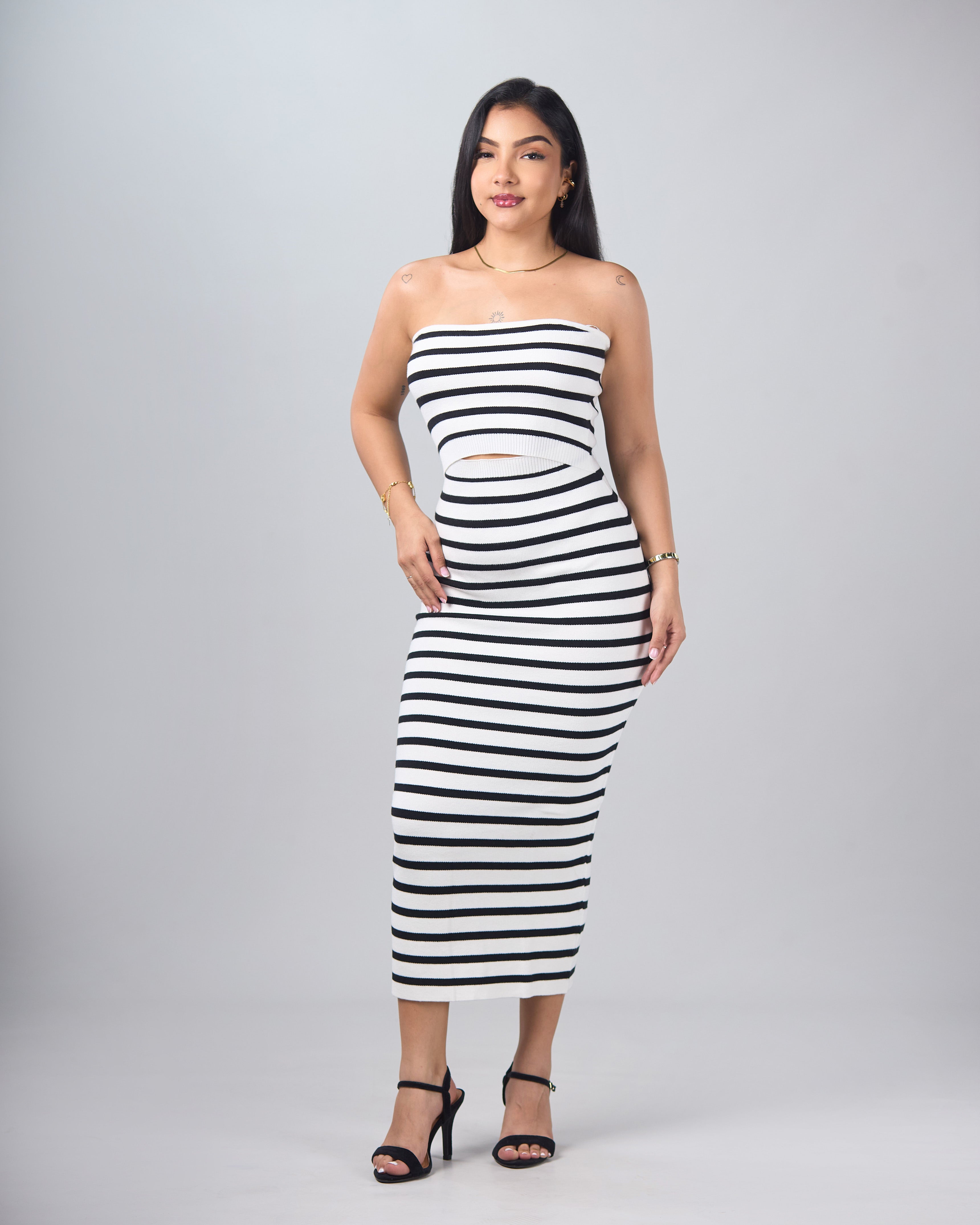 VESTIDO LA DIOSA DE RAYAS