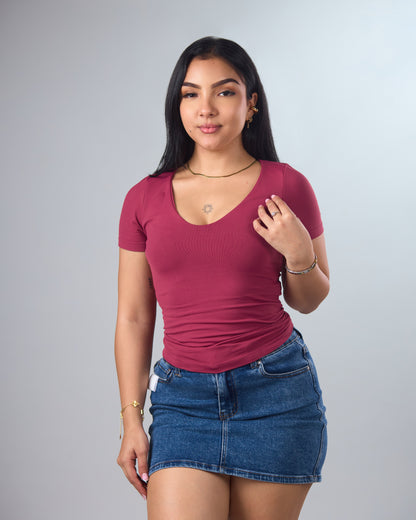 BLUSA DYNAMIC CUELLO V CON MANGAS