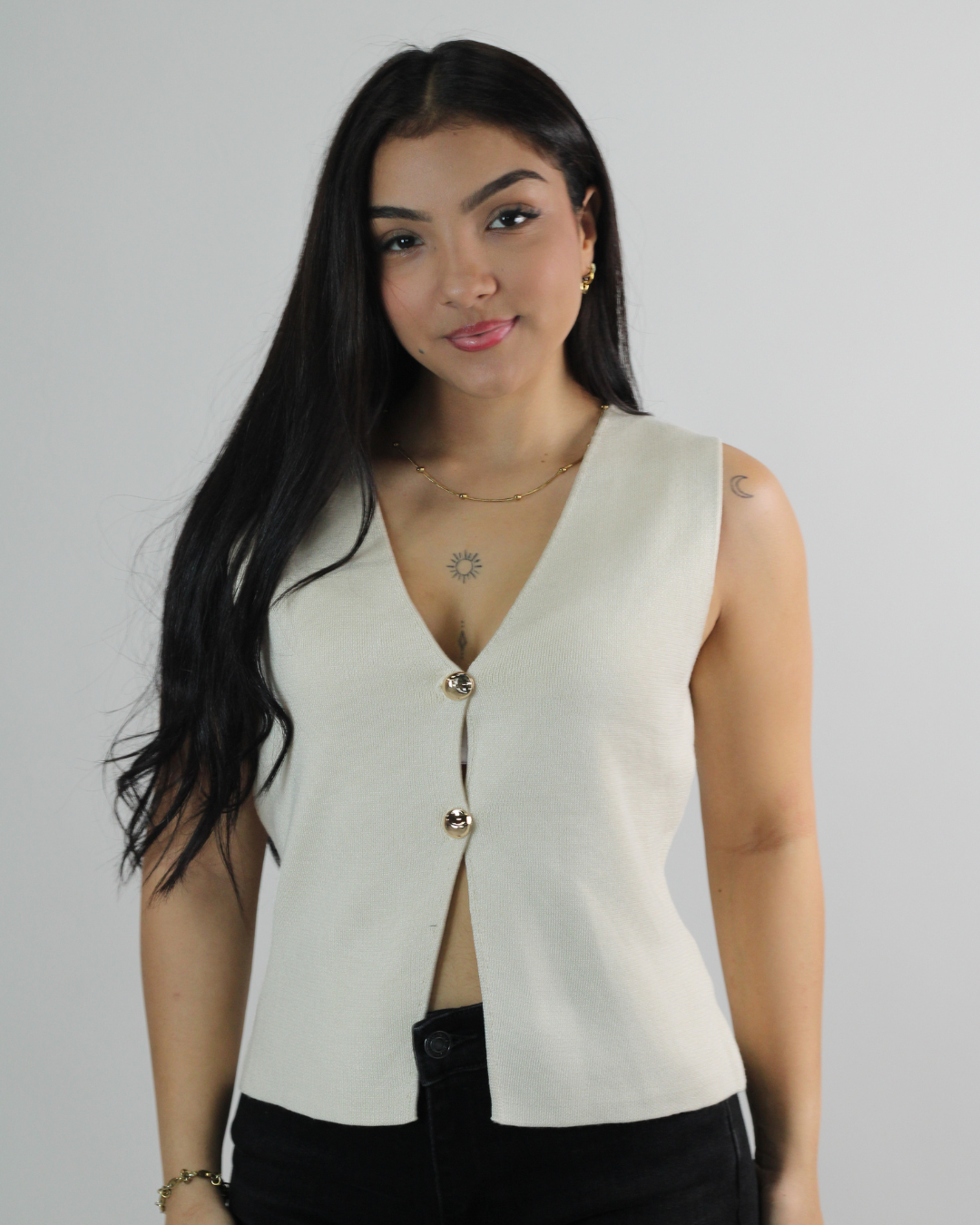 BLUSA IRIS CUELLO V SIN MANGAS