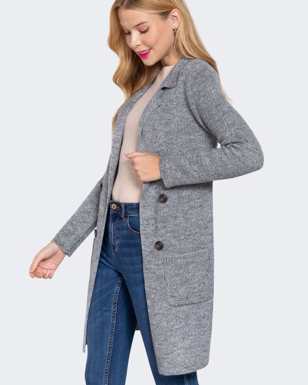 CARDIGAN ACTIVE DE DAMA GRIS