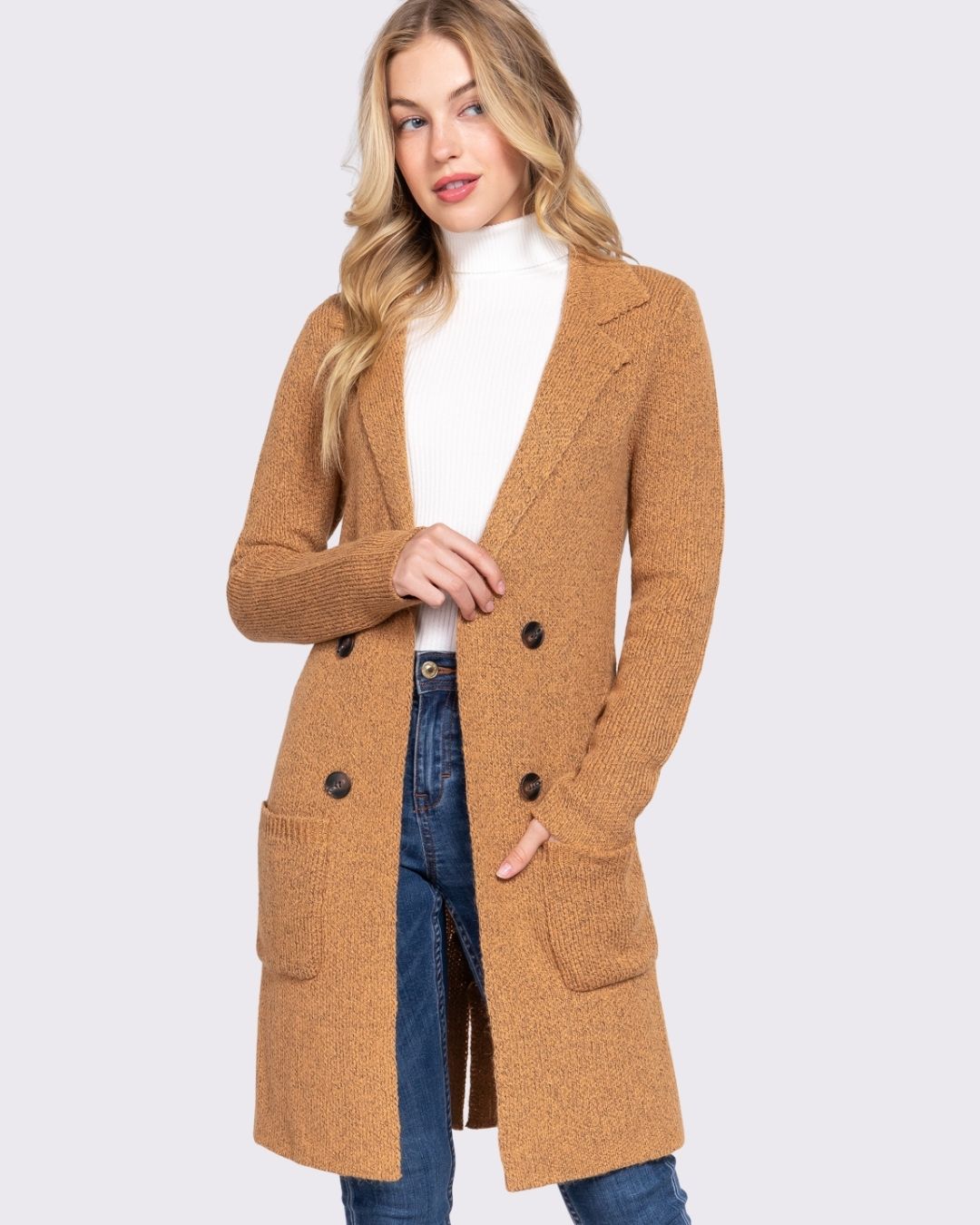 CARDIGAN ACTIVE MOSTAZA PARA DAMA