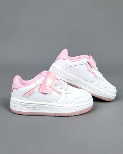 TENNIS NAUTICA BLANCAS CON ROSA PARA NIÑA
