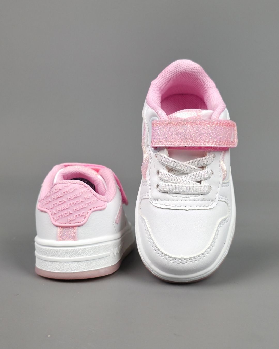 TENNIS NAUTICA BLANCAS CON ROSA PARA NIÑA