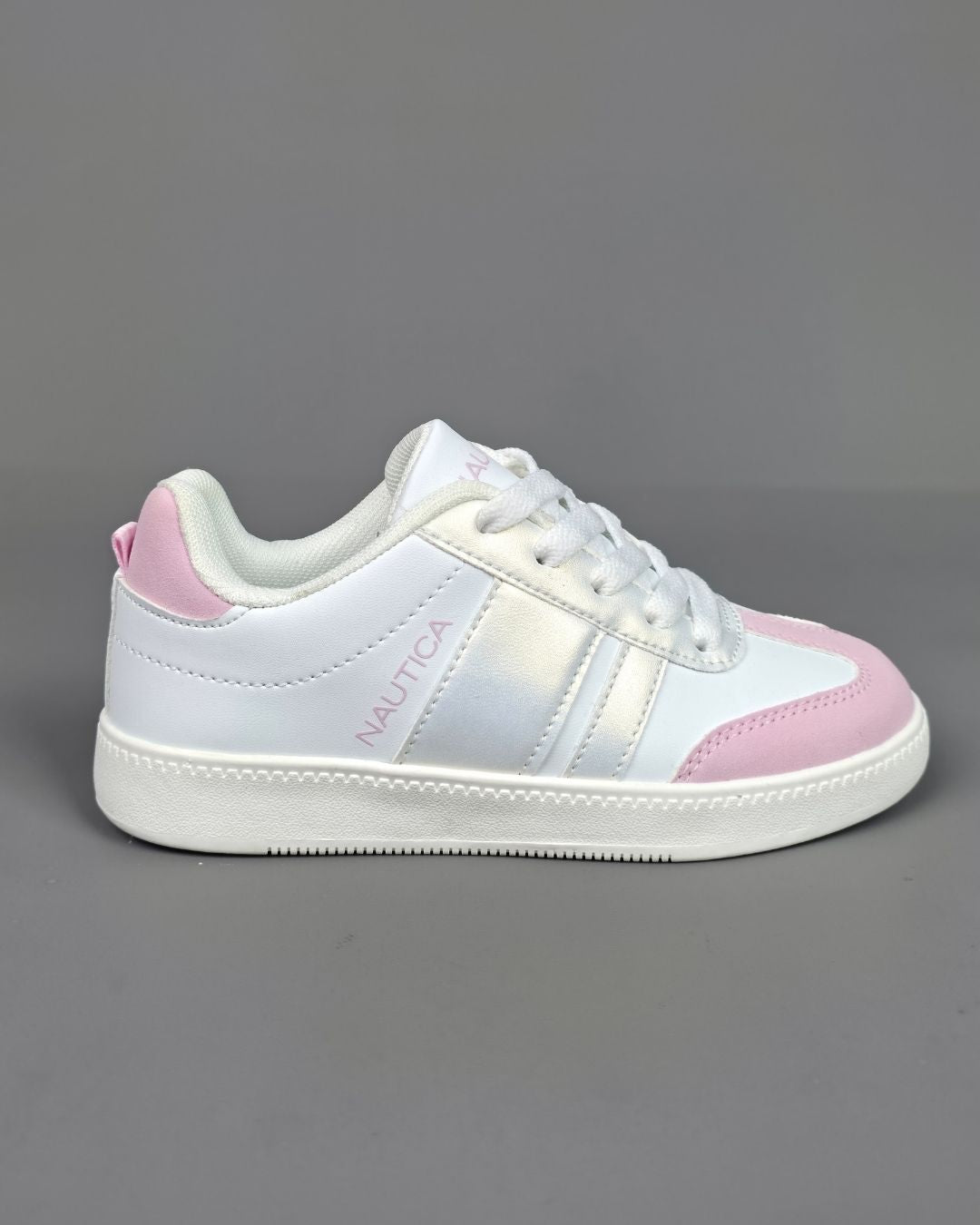 TENNIS NAUTICA BLANCAS CON ROSA PARA NIÑA