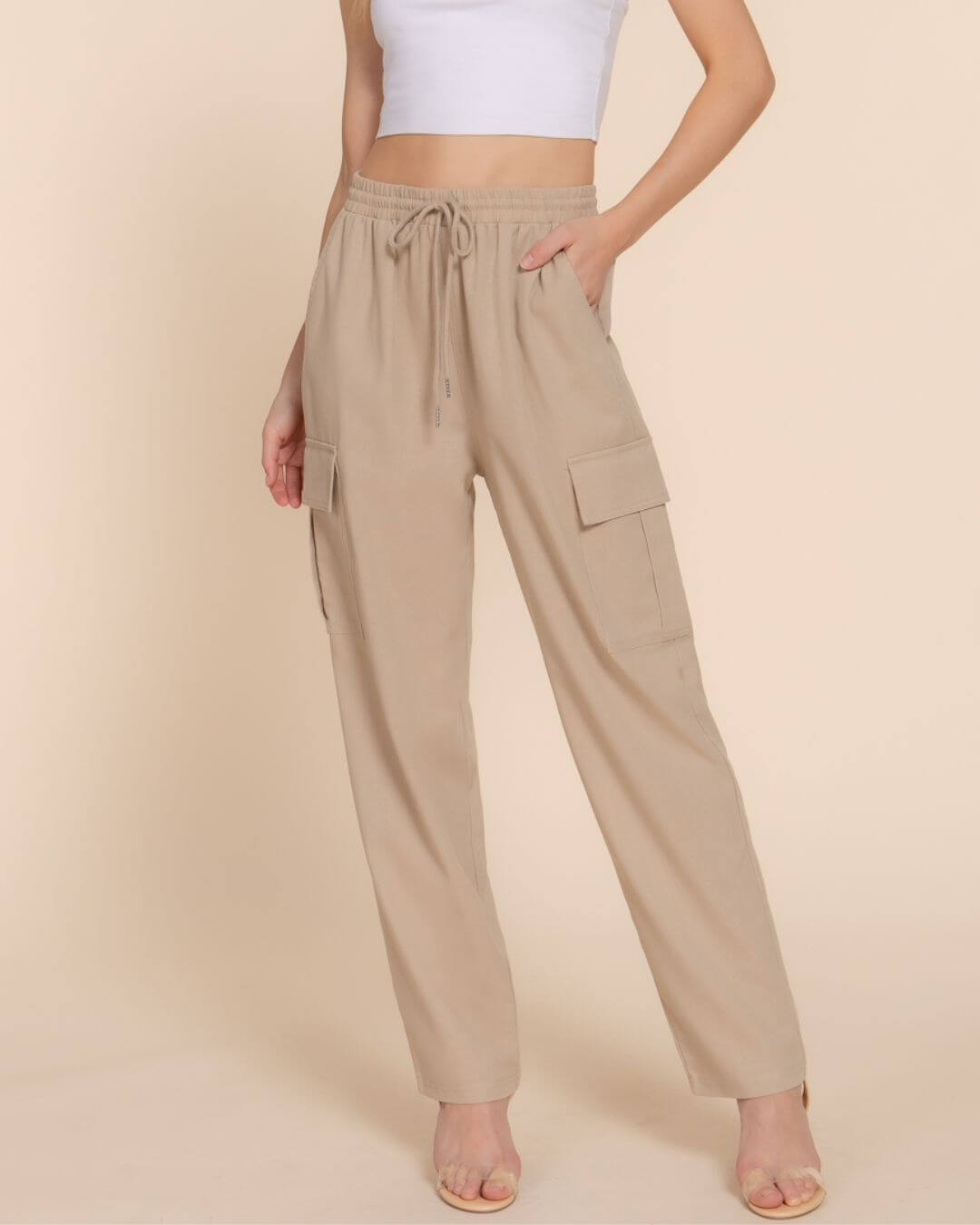 PANTALON ACTIVE BASIC BEIGE CLARO