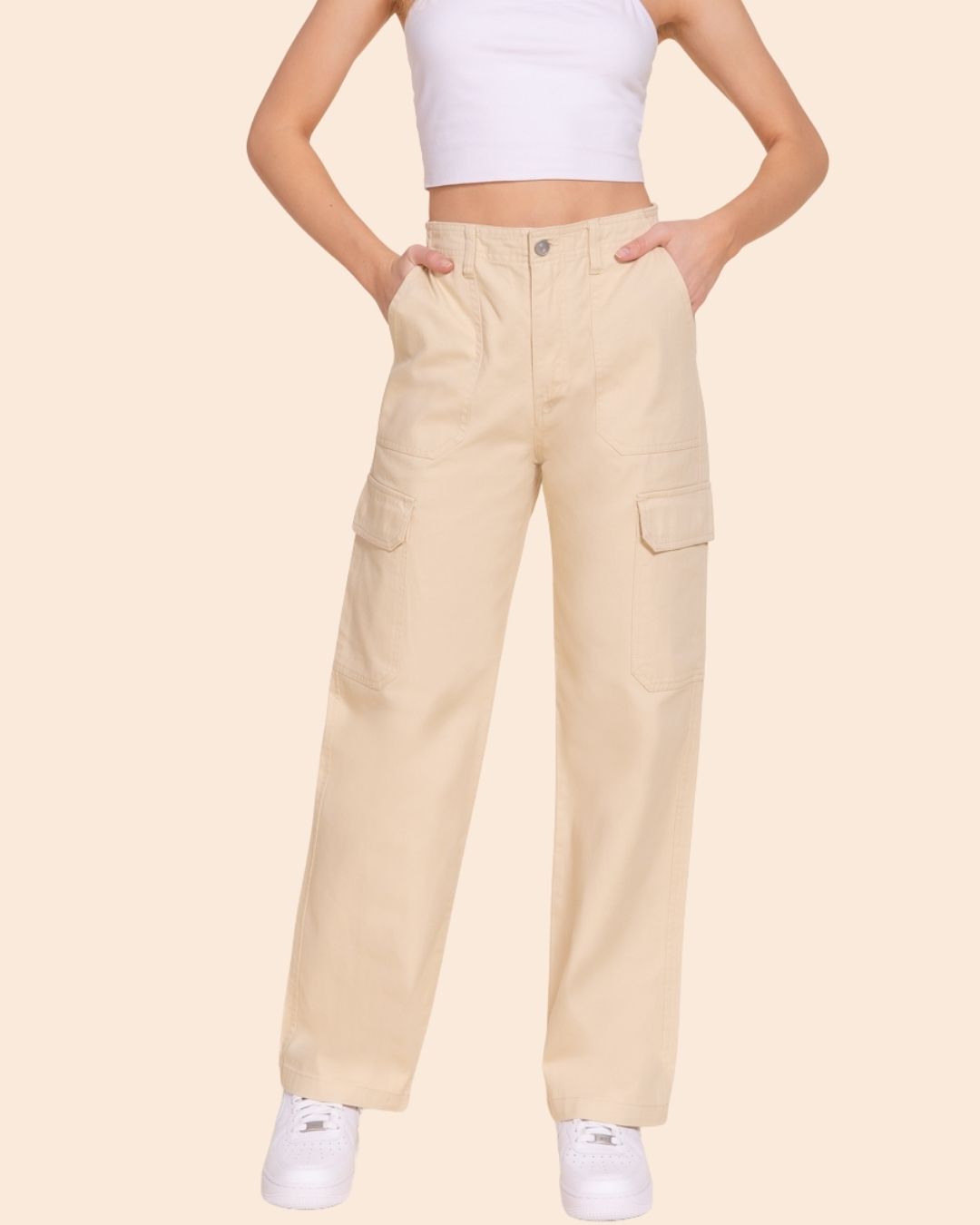 PANTALÓN ACTIVE BEIGE CARGO PARA DAMA