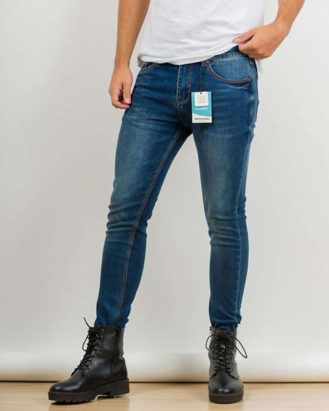JEANS PSYCHO AZUL SKNNY PARA CABALLERO