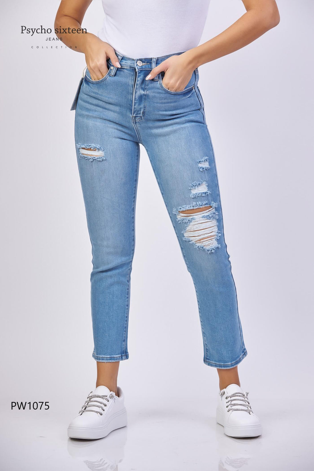 JEANS PSYCHO SIXTEEN CELESTE PARA DAMA