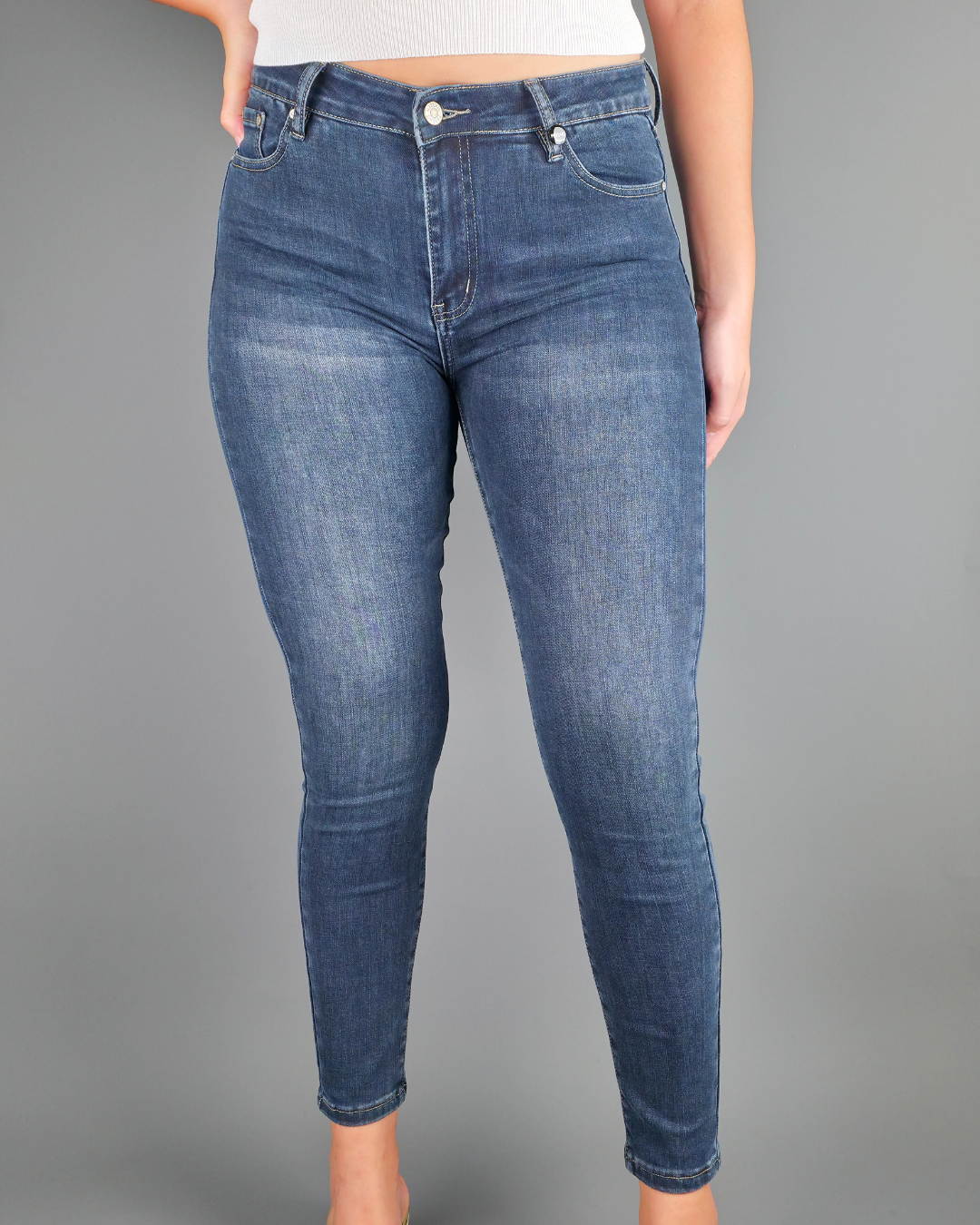 JEANS PYSCHO MICA HIGH RISE SKINNY AZUL OSCURO