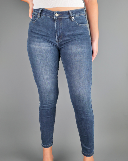 JEANS PYSCHO MICA HIGH RISE SKINNY AZUL OSCURO