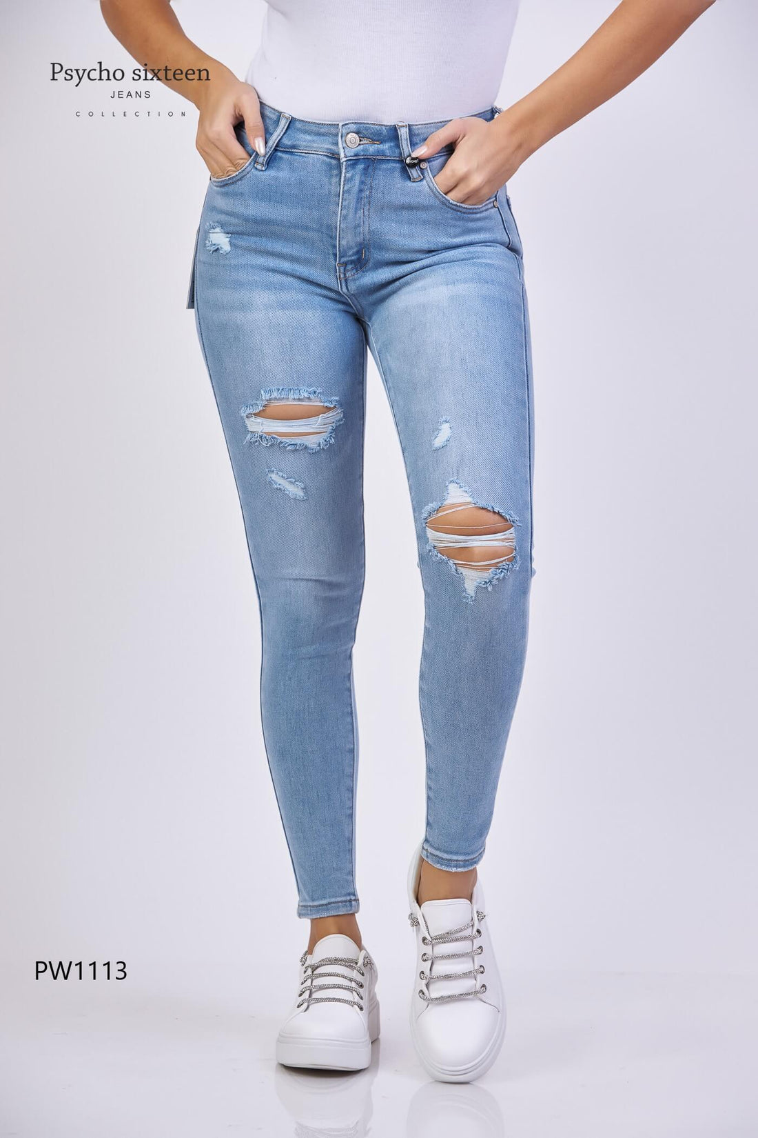 JEANS PSYCHO SIXTEEN CELESTE PARA DAMA