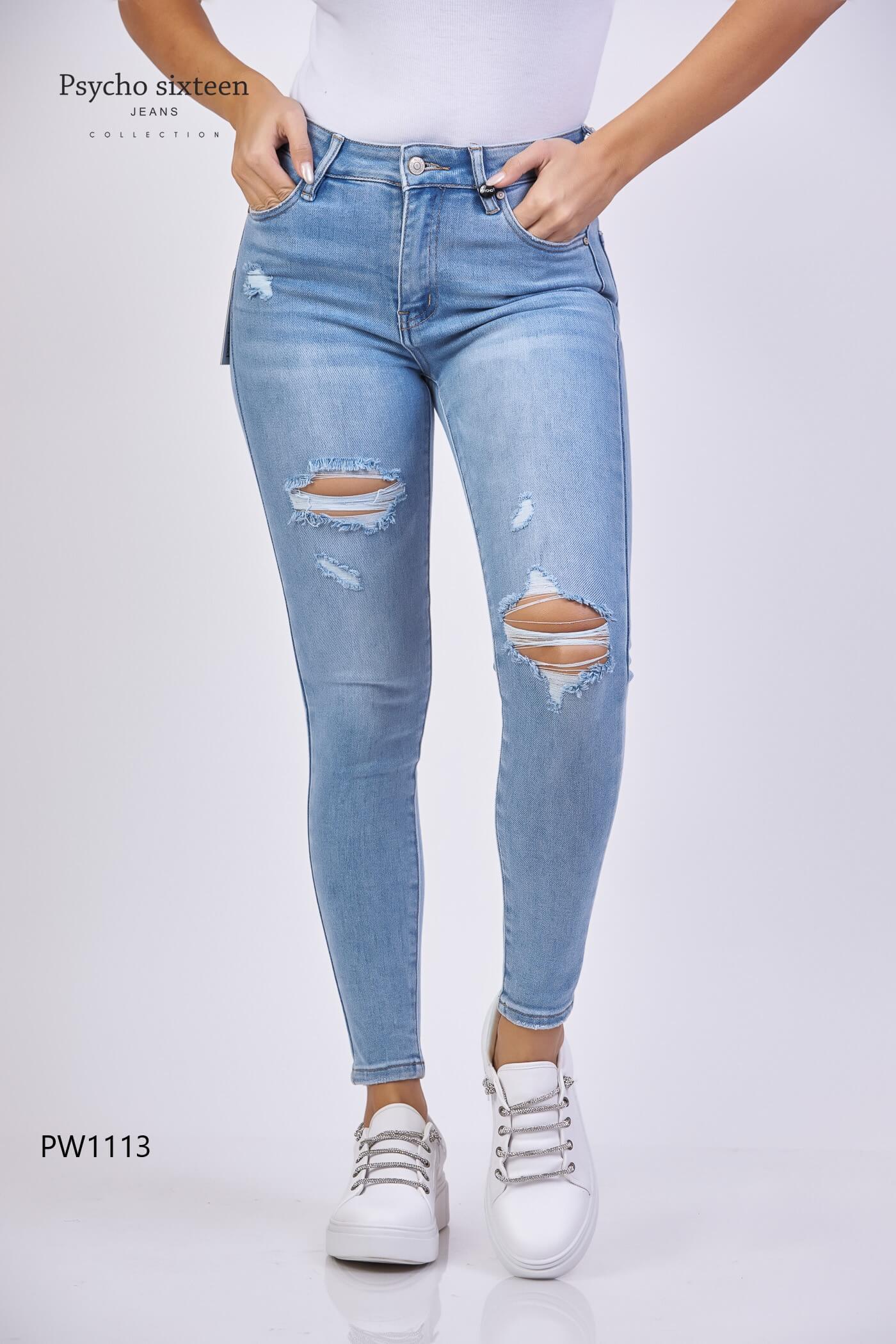 JEANS PSYCHO SIXTEEN CELESTE PARA DAMA