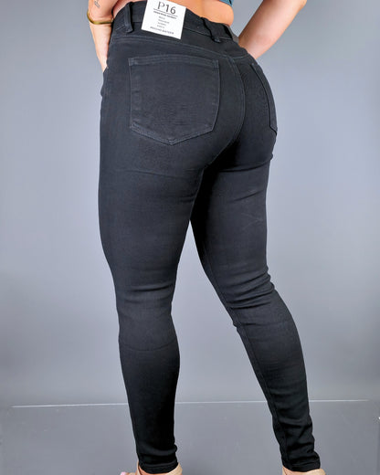 JEANS PSYCHO HIGH RISE SKINNY NEGRO PARA DAMA