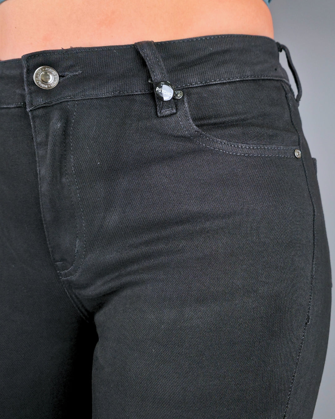 JEANS PSYCHO HIGH RISE SKINNY NEGRO PARA DAMA