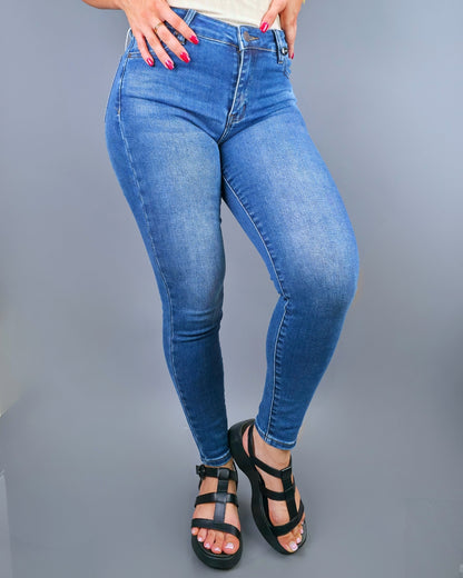 JEANS PSYCHO HIGH RISE SKINNY AZUL PARA DAMA
