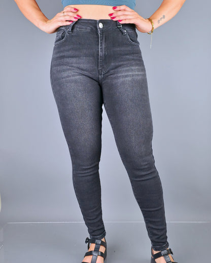 JEANS PSYCHO HIGH RISE SKINNY NEGRO PARA DAMA