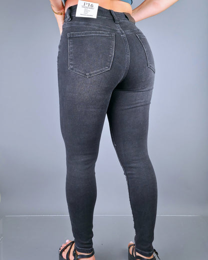 JEANS PSYCHO HIGH RISE SKINNY NEGRO PARA DAMA