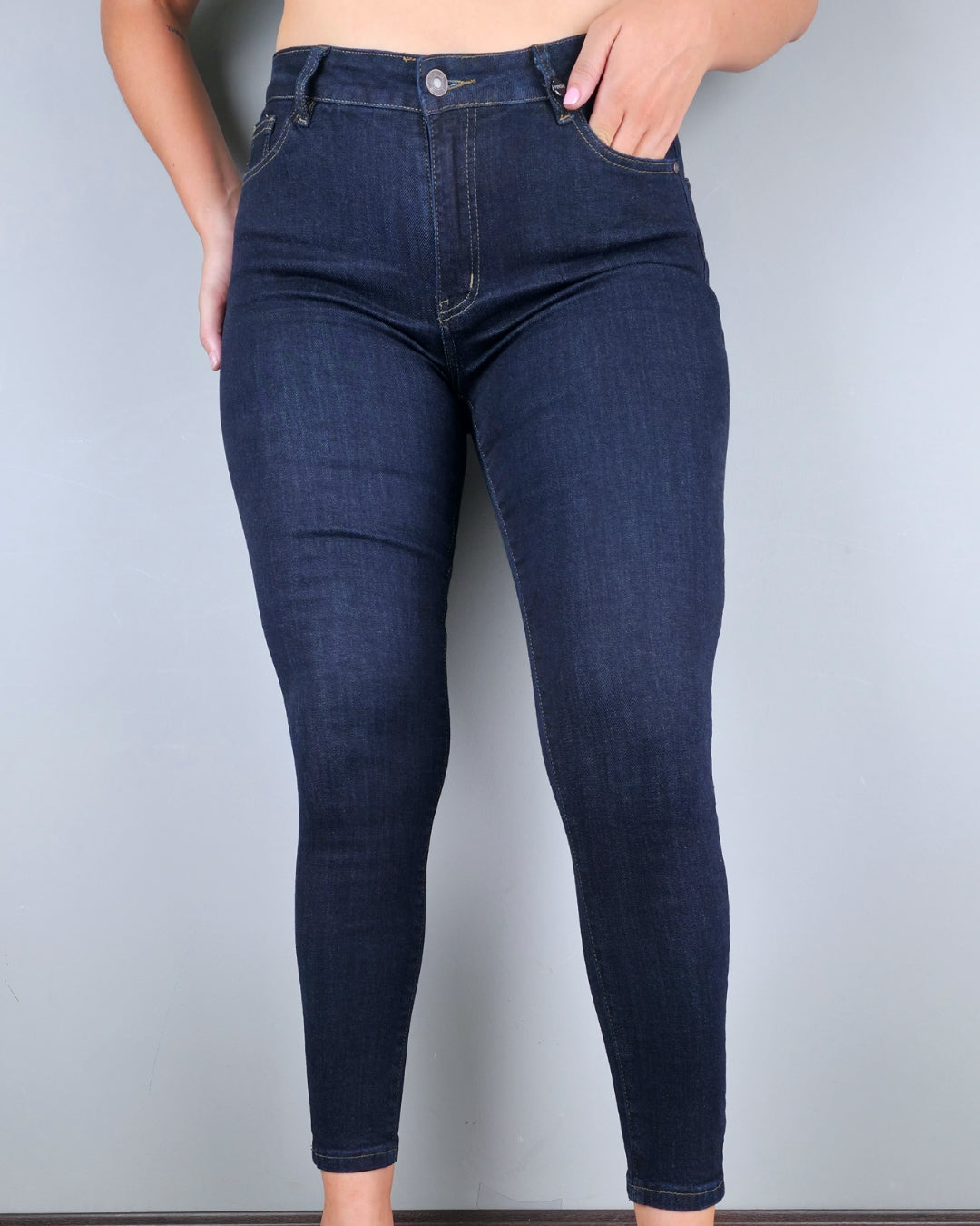 JEANS PSYCHO HIGH RISE SKINNY AZUL OSCURO PARA DAMA
