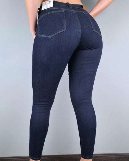 JEANS PSYCHO HIGH RISE SKINNY AZUL OSCURO PARA DAMA