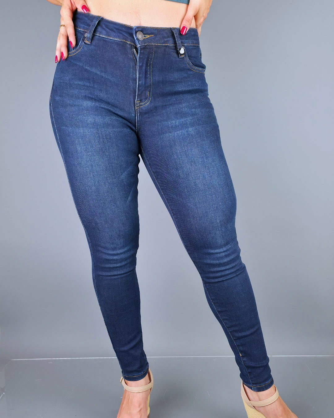 JEANS PSYCHO HIGH RISE SKINNY AZUL  PARA DAMA