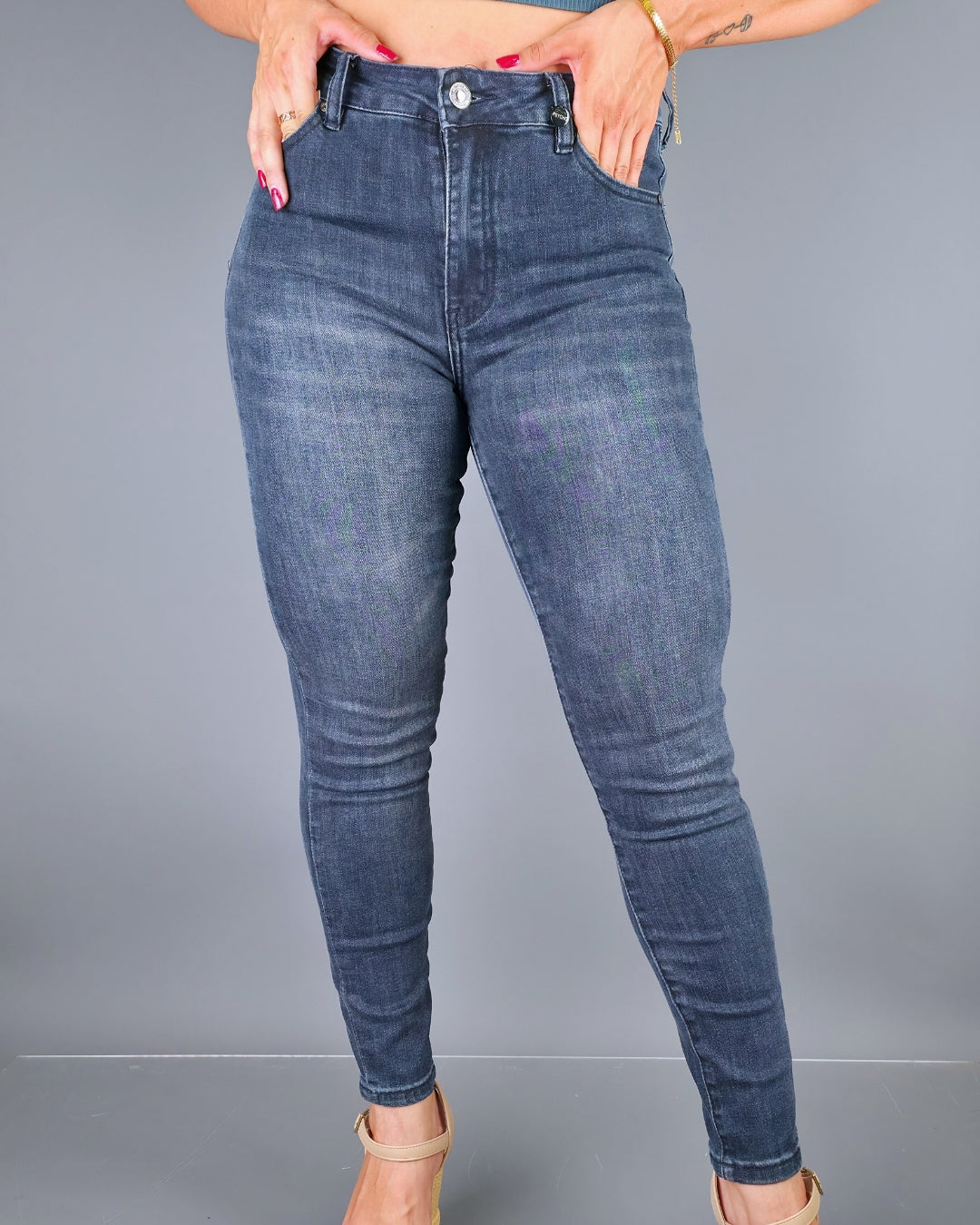 JEANS PSYCHO AZUL OSCURO HIGH RISE SKINNY