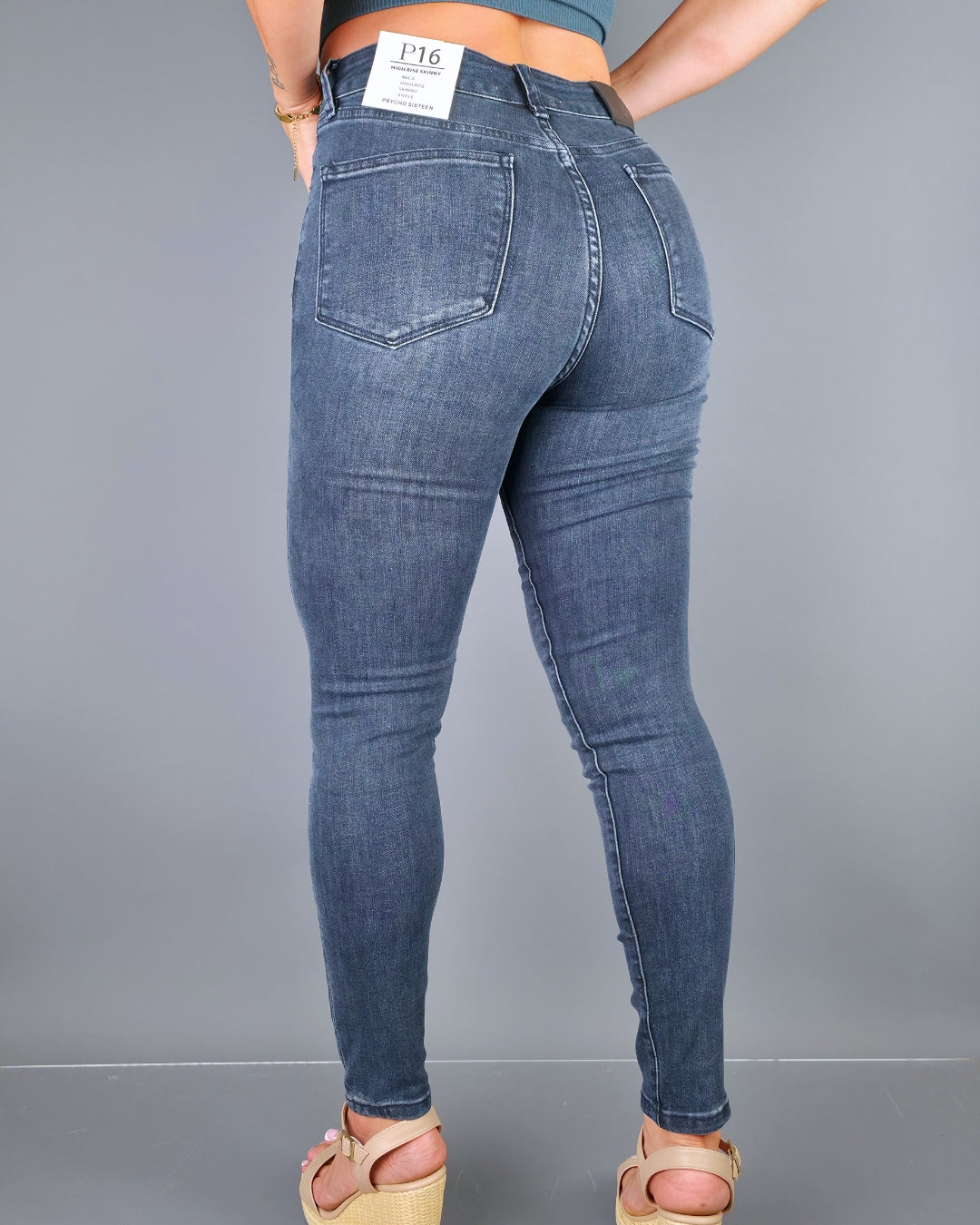 JEANS PSYCHO AZUL OSCURO HIGH RISE SKINNY