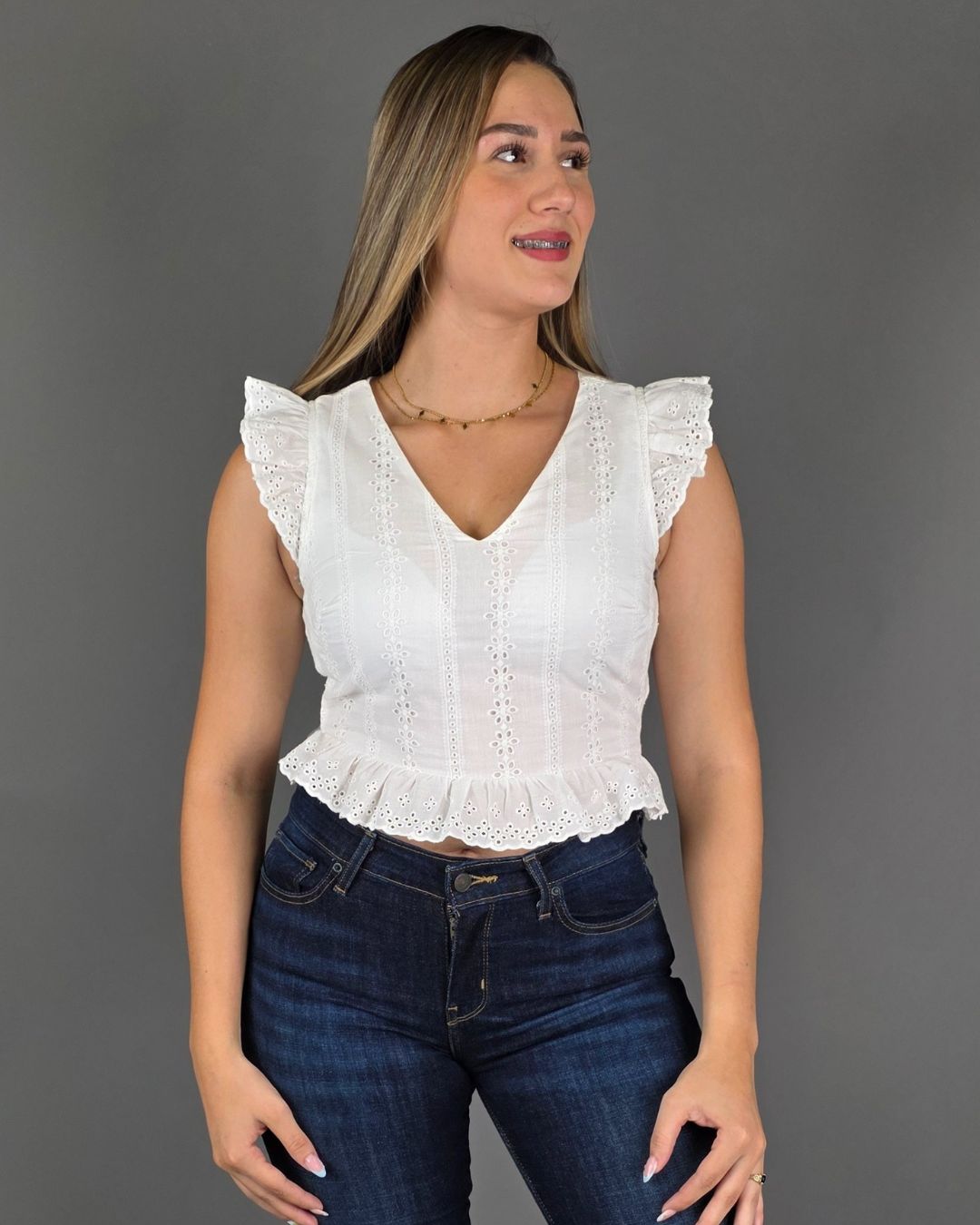 BLUSA BONAMI BLANCA PARA DAMA