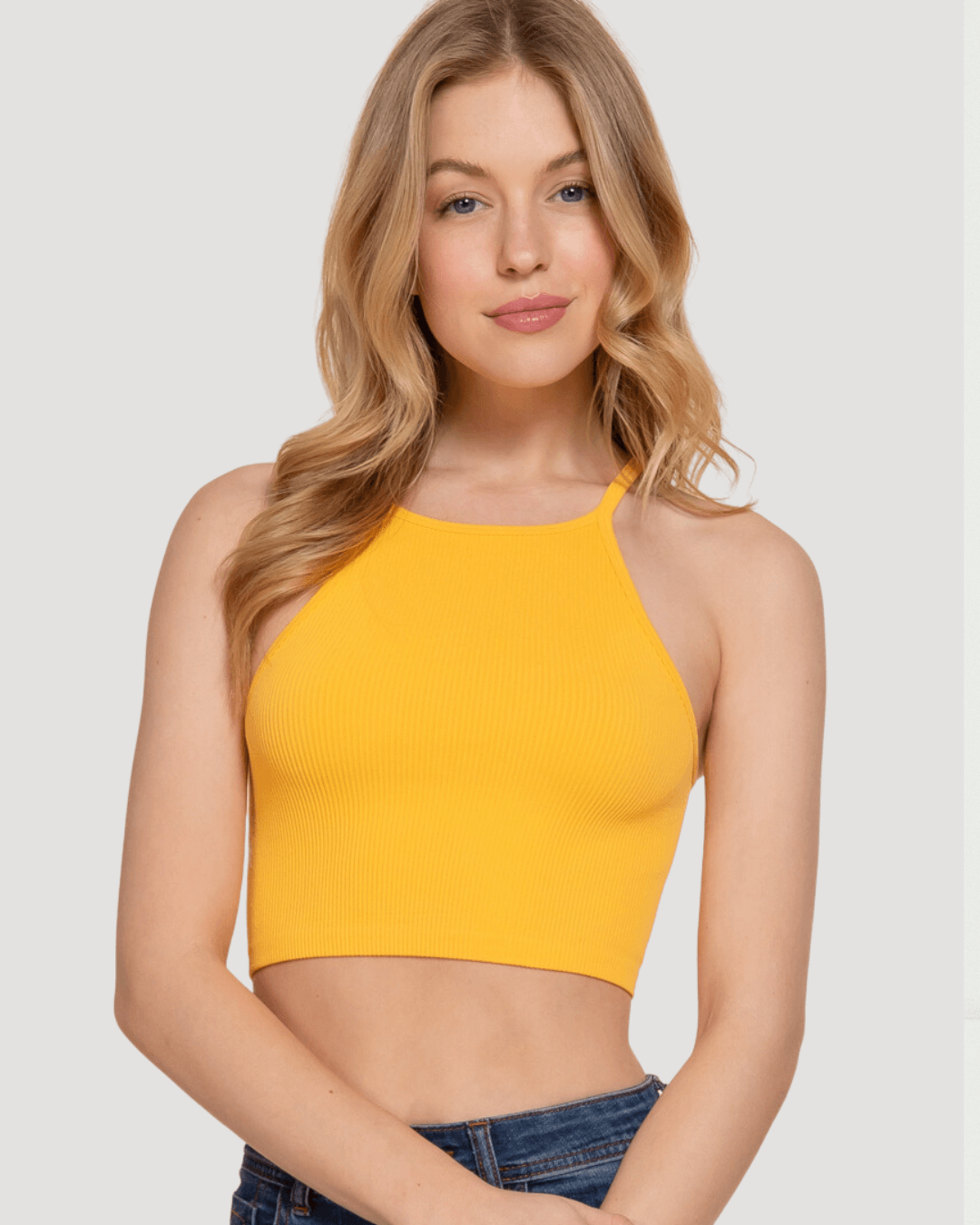 TOP ACTIVE BASIC AMARILLO PARA DAMA