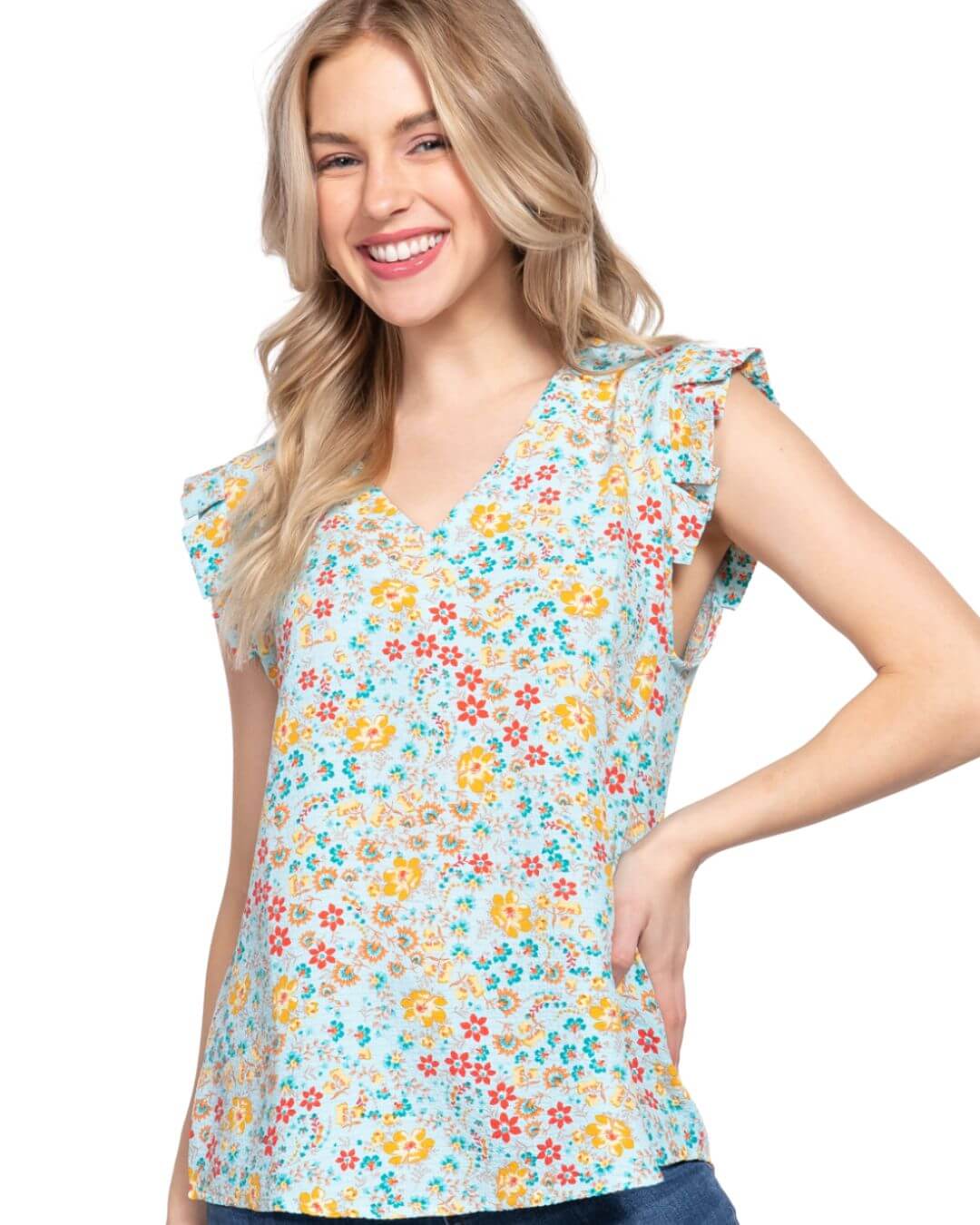 BLUSA ACTIVE BASIC CELESTE