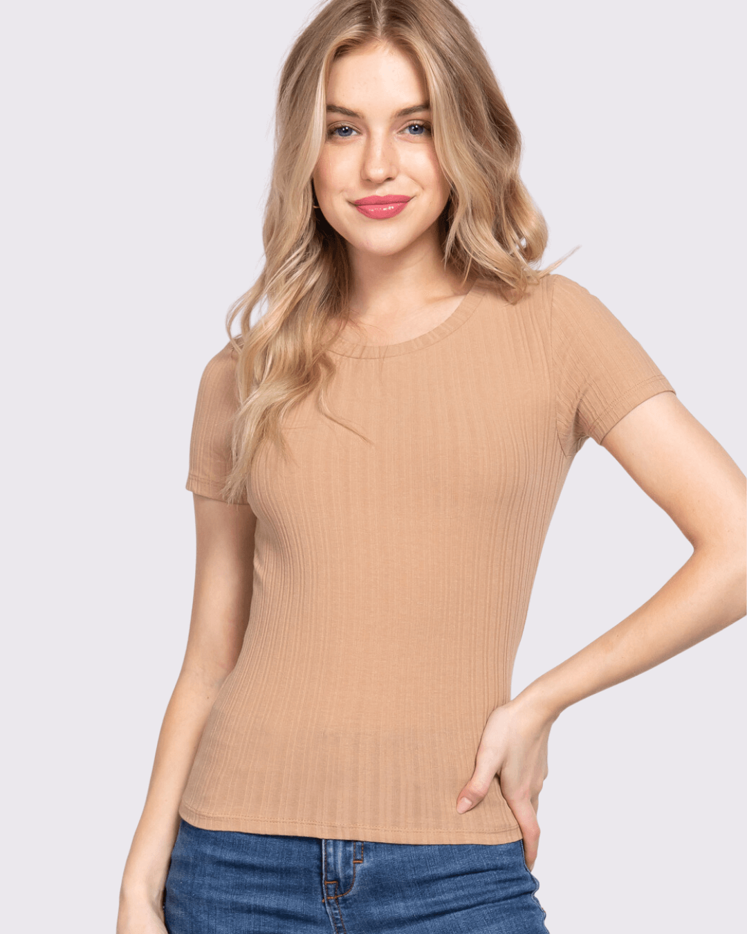 TOP ACTIVE BASIC BEIGE PARA DAMA