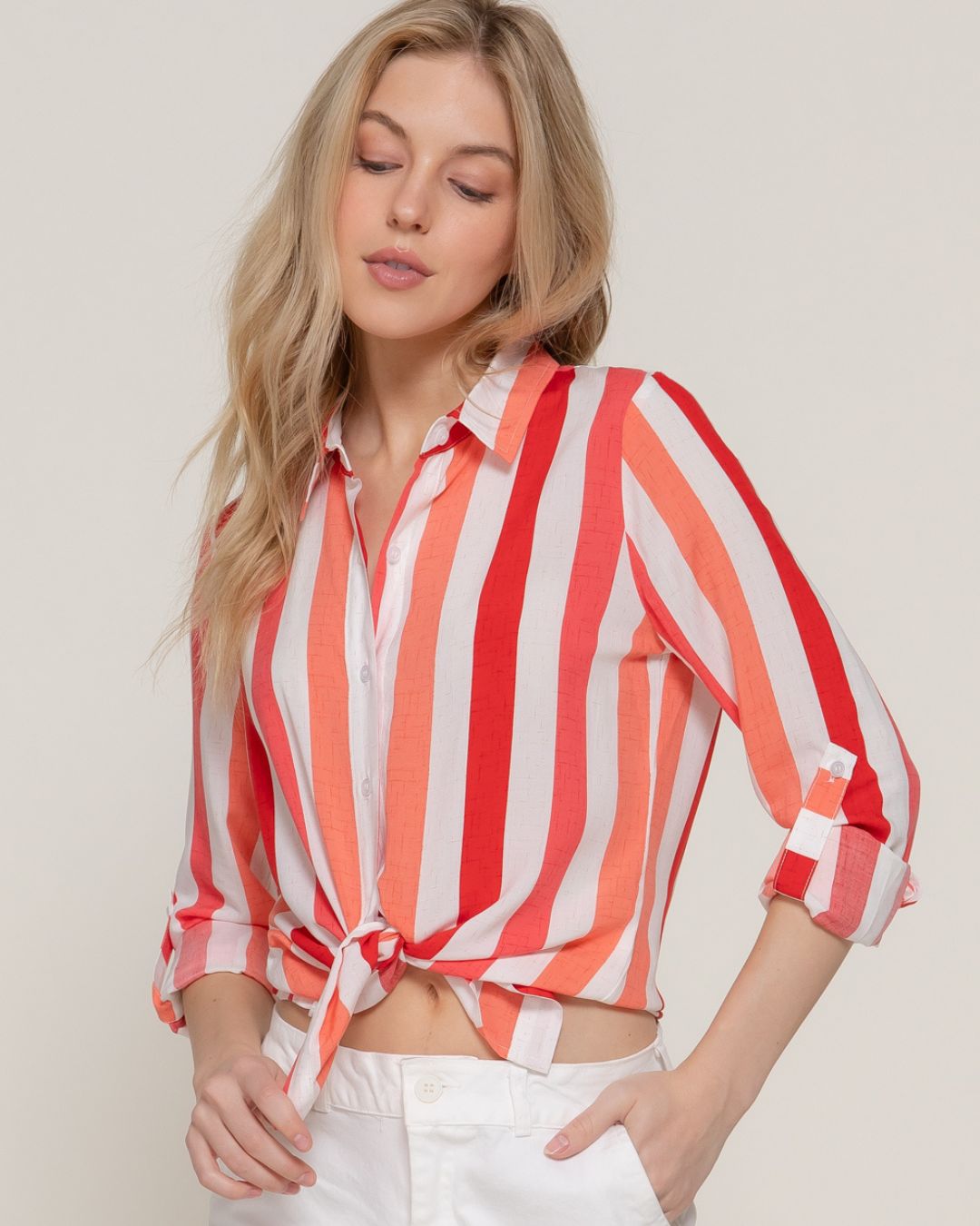 BLUSA ACTIVE BASIC DE RAYAS PARA DAMA