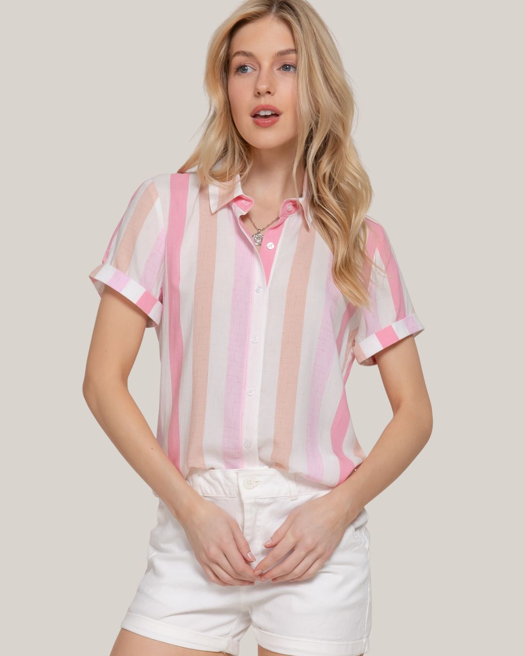 BLUSA ACTIVE BASIC DE RAYAS PARA DAMA
