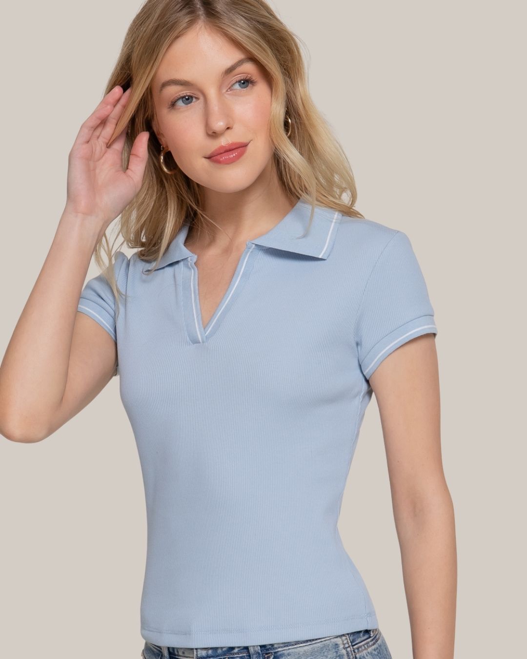BLUSA MINE DE MUJER CELESTE