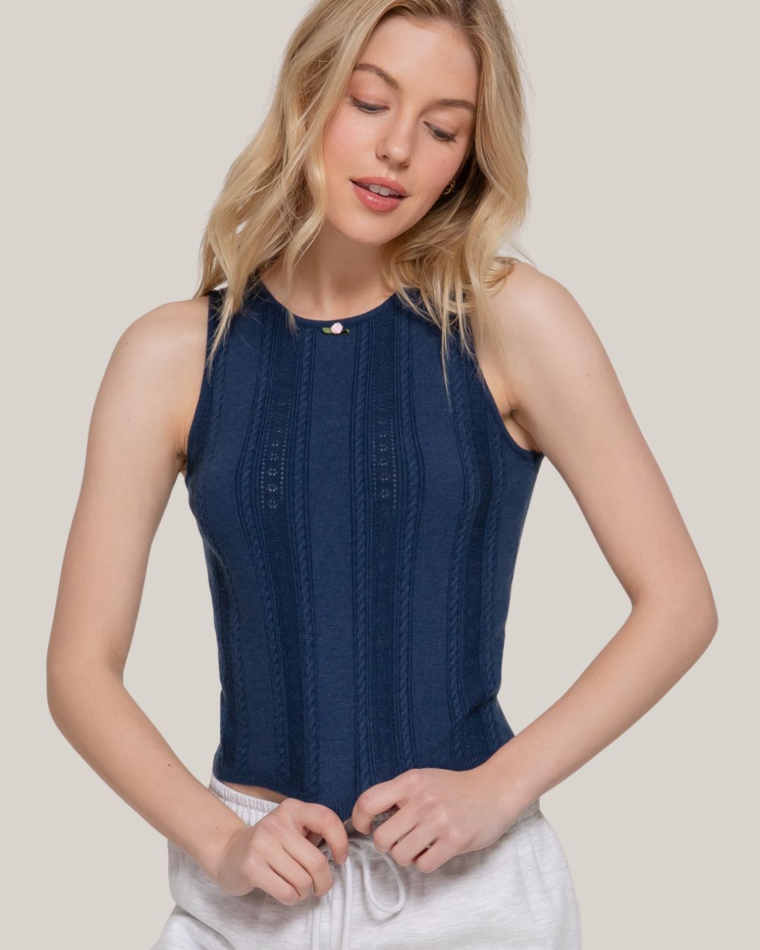 BLUSA ACTIVE BASIC AZUL OSCURA PARA DAMA