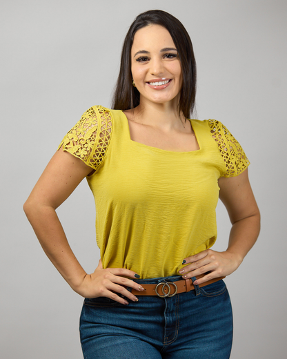 BLUSA TOGETHER MOSTAZA PARA DAMA