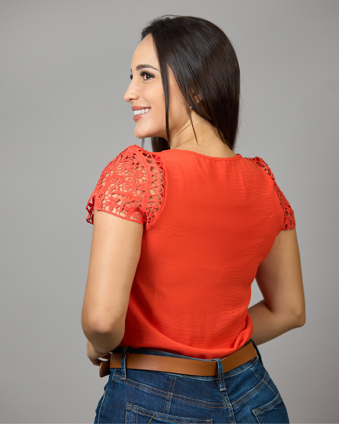 BLUSA TOGETHER MANGA DE ENCAJE