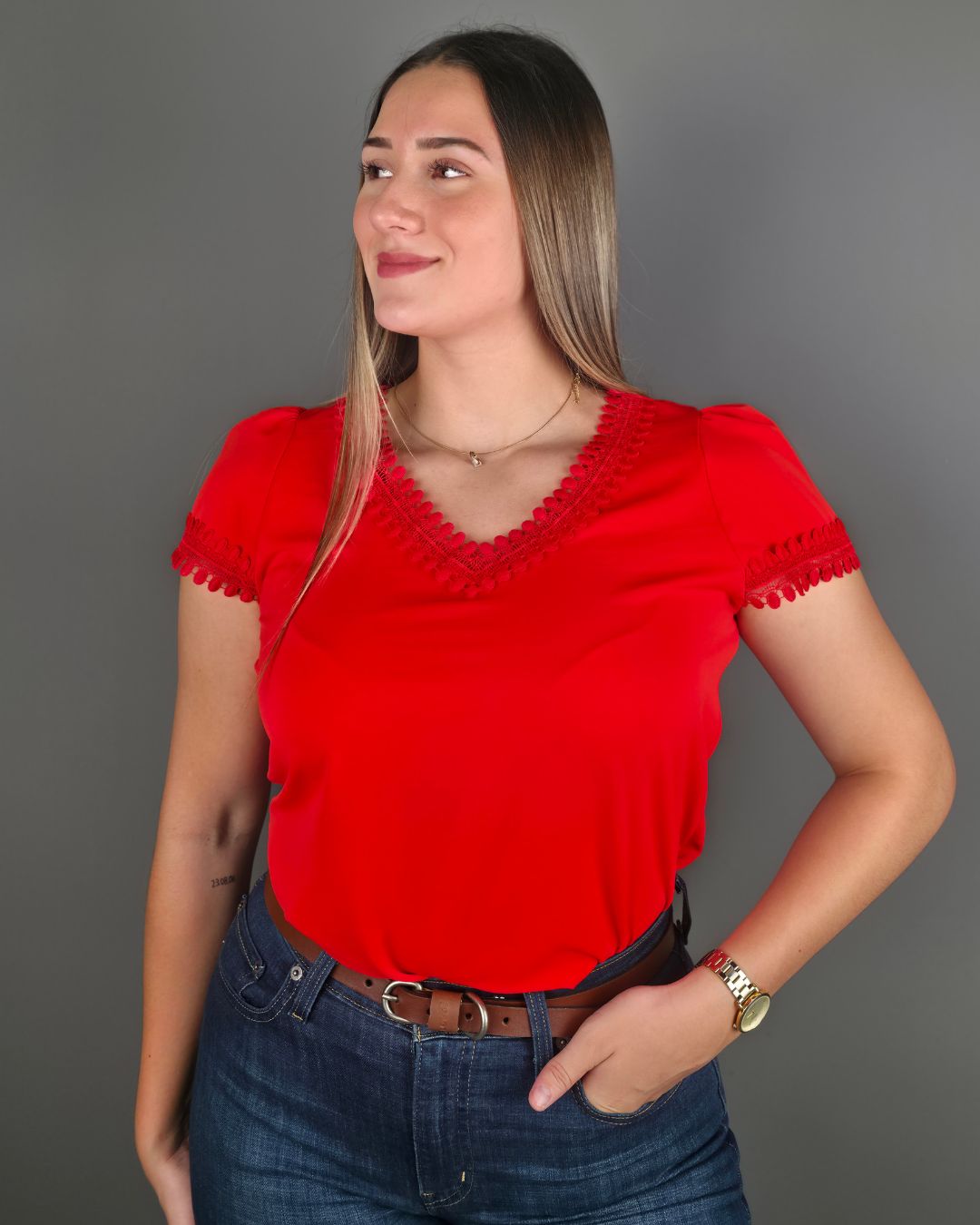 BLUSA TOGETHER ROJA PARA DAMA