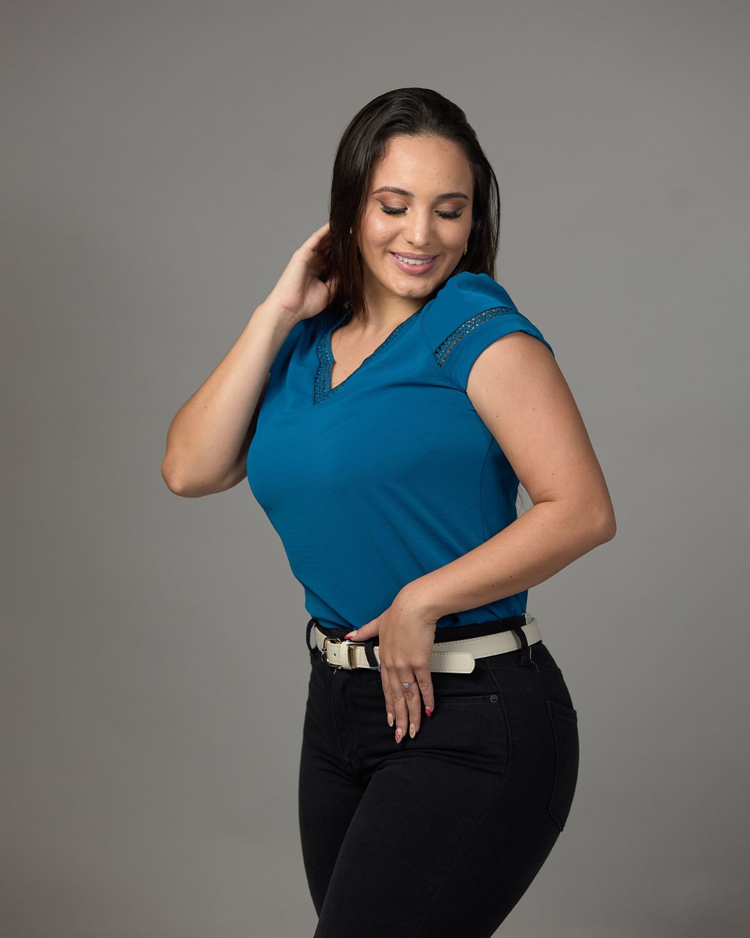 BLUSA TOGETHER TURQUESA PARA DAMA