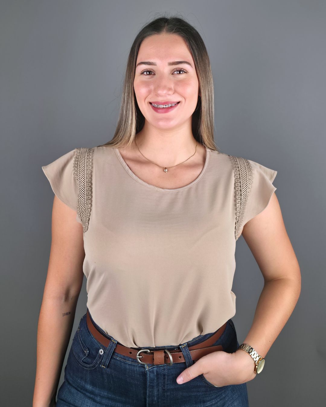BLUSA TOGETHER BEIGE PARA DAMA