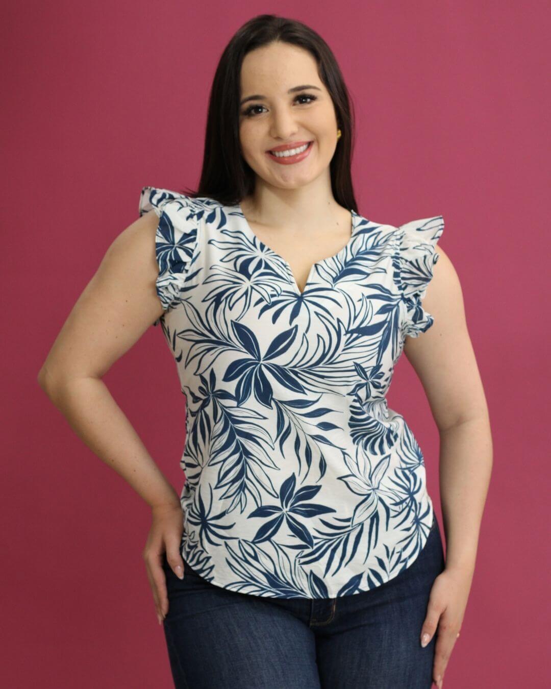 BLUSA TOGETHER AZUL PARA DAMA